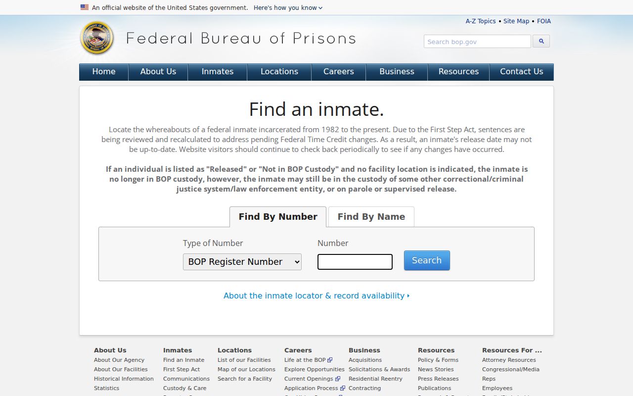 City of Hartford Superior Court custody searches compared with federal inmate locator