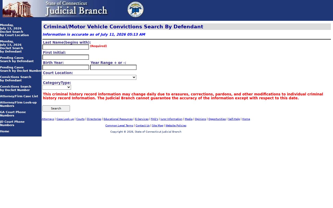 City of Hartford traffic court records conviction search